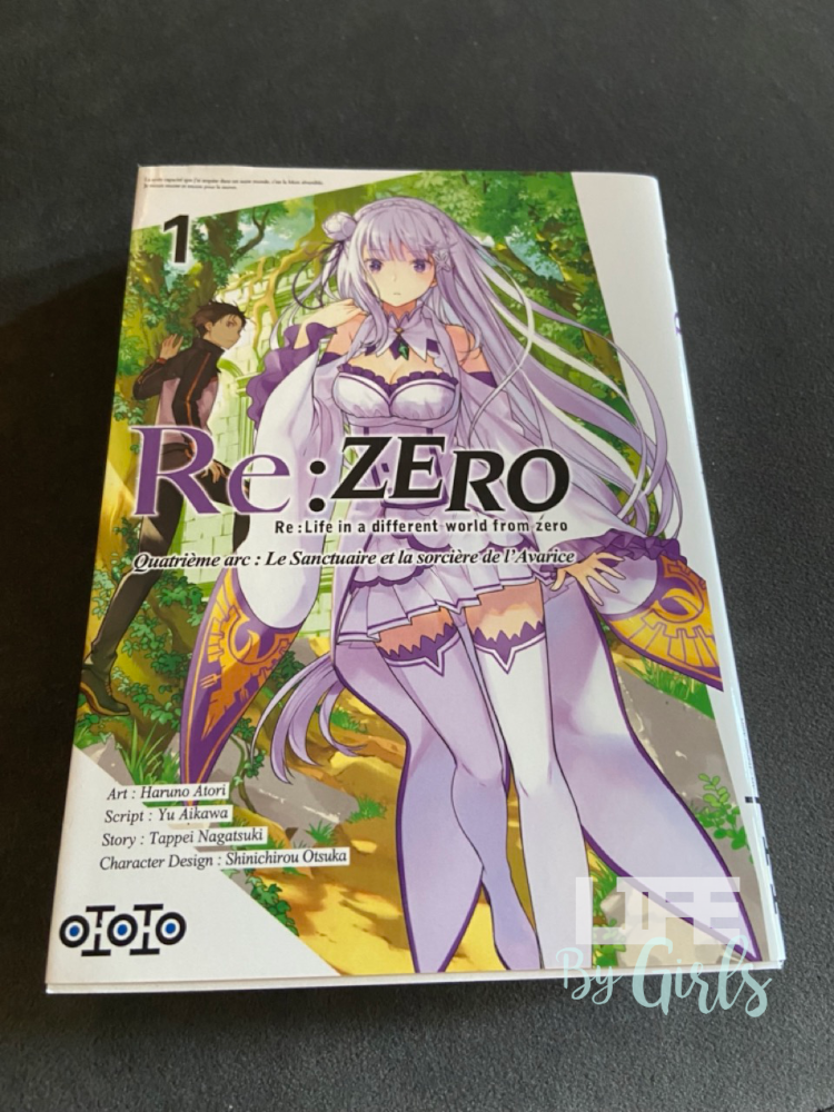 Re:Zero Quatrième arc : Le Sanctuaire et la sorcière de l'Avarice T1 | Ototo | Haruno Atori, Yu Aikawa, Tappei Nagatsuki, Shinichirou Otsuka | Couverture