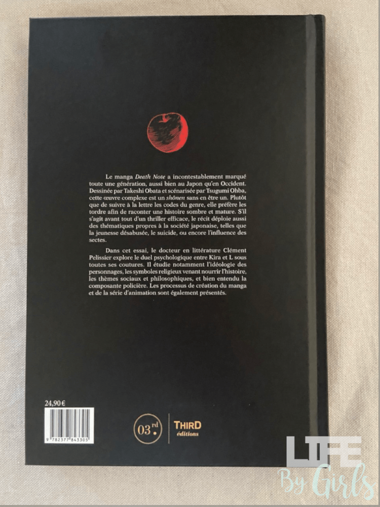Entre les lignes du Death Note. Ecrire un nouveau monde | Clément Pelissier - Third Editions | Couverture dos