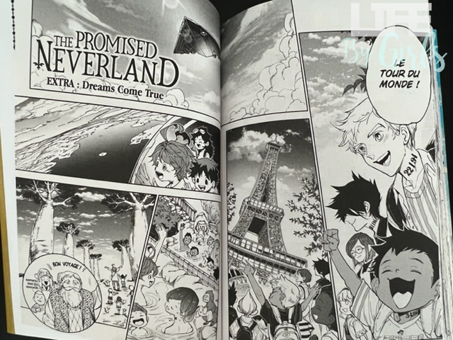 double page extrait de l'extra the promised neverland exposition