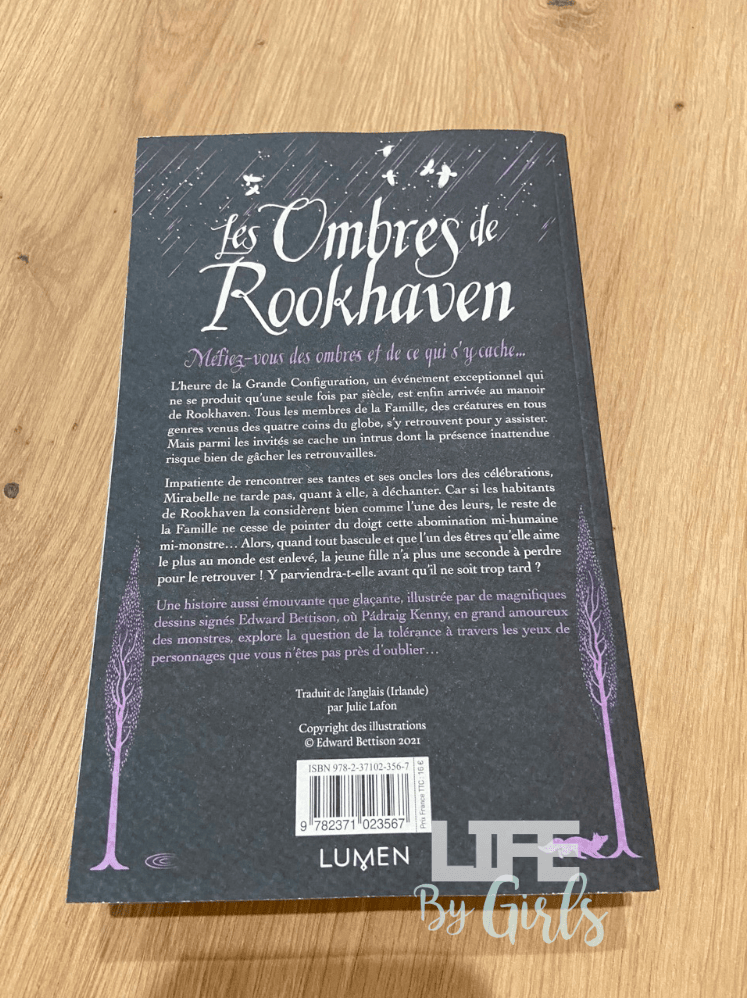 Les ombres de Rookhaven - Editions Lumens - Couverture dos
