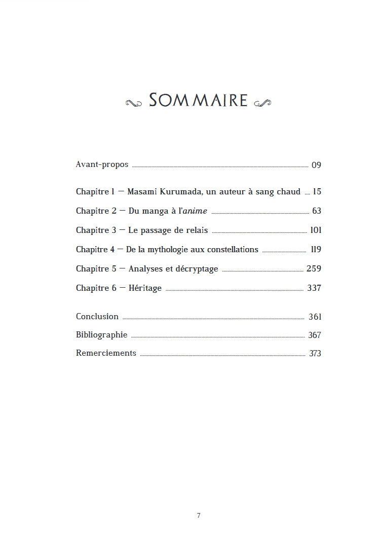 "Sommaire" de l'ouvrage de Third Editions